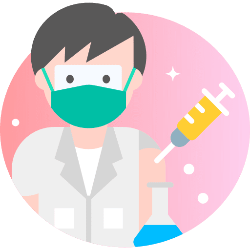 Scientist vaccine immunity coronavirus icon Scientist vaccine immunity coronavirus icon
