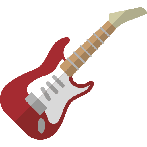 Electric guitar music and multimedia orchestra string instrument icon
