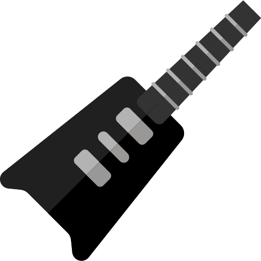 Electric guitar music and multimedia rock string instrument icon Electric guitar music and multimedia rock string instrument icon