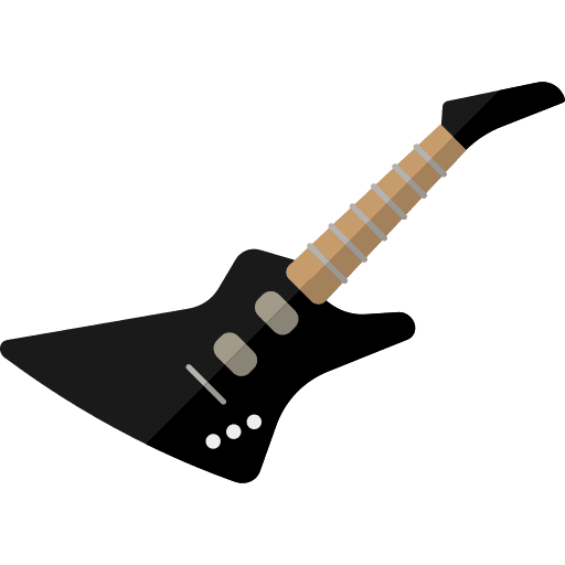 Electric guitar rock music and multimedia electric guitar icon