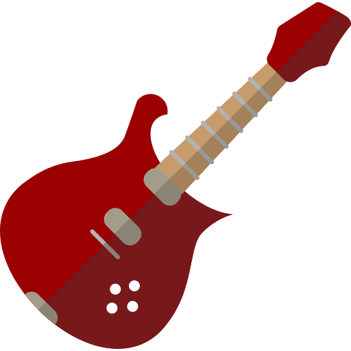 Electric guitar rock music and multimedia string instrument icon Electric guitar rock music and multimedia string instrument icon