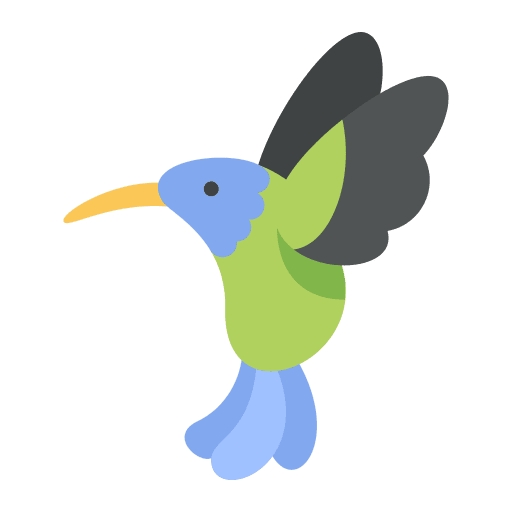 Humming bird bird wings animals icon