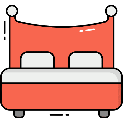Bed bedroom furniture household icon