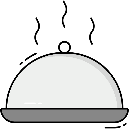 Food tray restaurant hospitality cloche icon