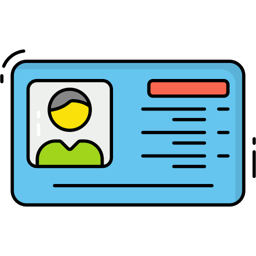 Id card pass user business card icon