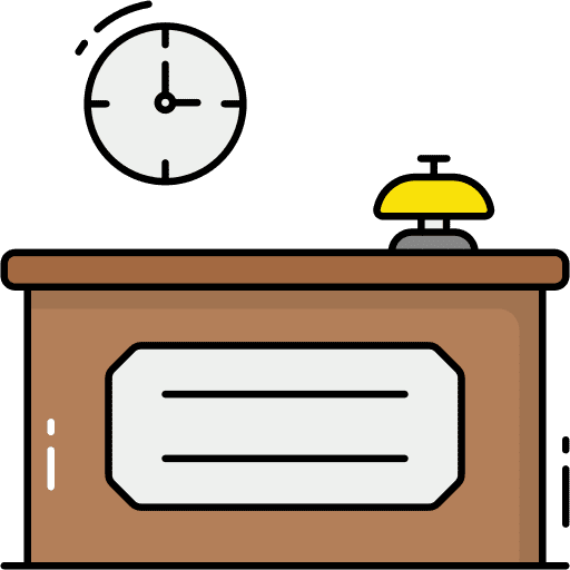 Reception desk check in desk reception desk bell icon Reception desk check in desk reception desk bell icon