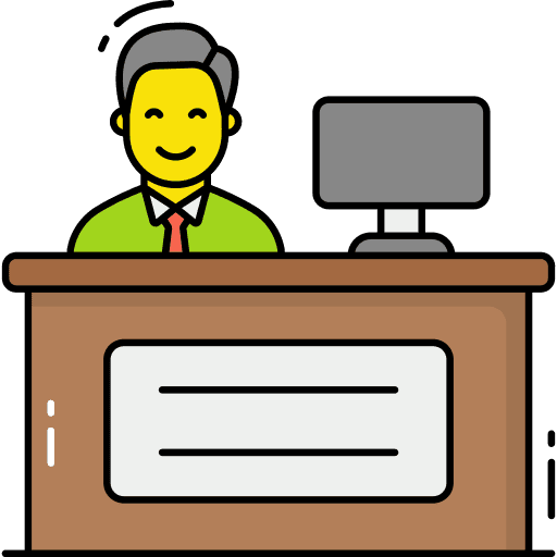 Receptionist assistant clerk employee icon