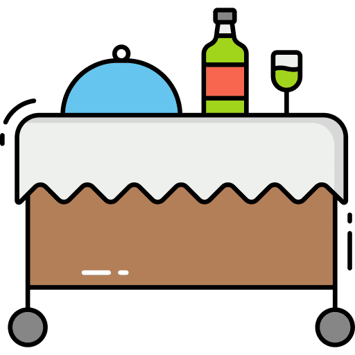 Food trolley room service food and restaurant hotel service icon Food trolley room service food and restaurant hotel service icon