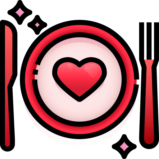 Dinner romantic dinner meal valentines day icon