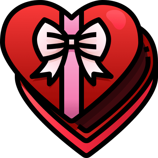 Gift heart box surprise chocolate box icon Gift heart box surprise chocolate box icon