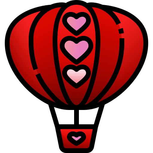 Hot air balloon honeymoon transportation flight icon Hot air balloon honeymoon transportation flight icon