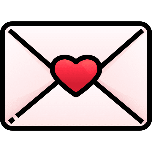 Love letter message paper valentines day icon