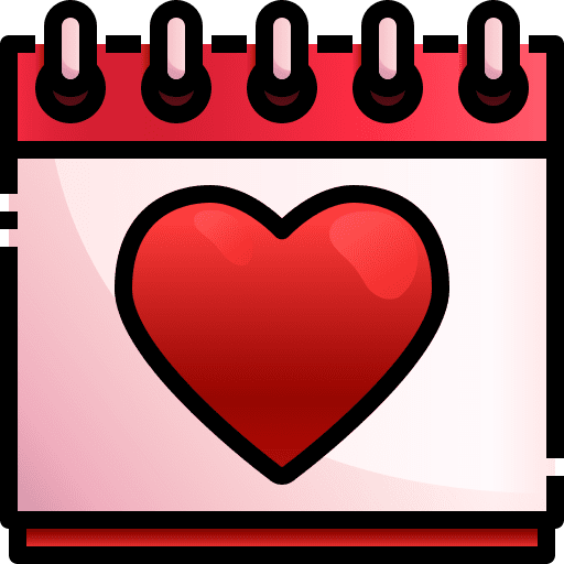 Calendar valentines day romantic date calendar icon Calendar valentines day romantic date calendar icon