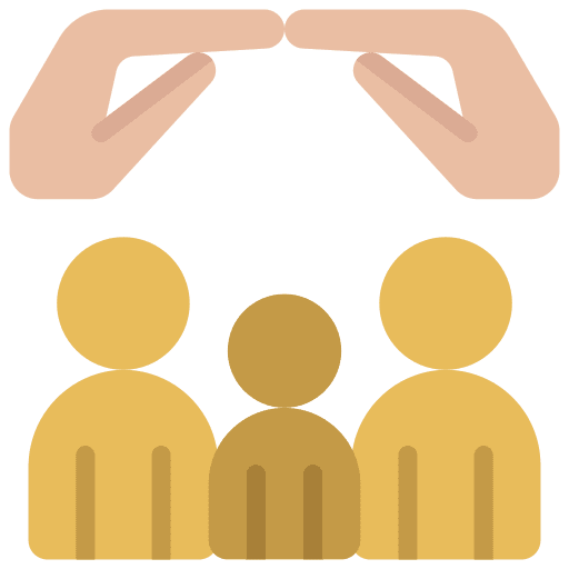 Family insurance people safe coverage icon