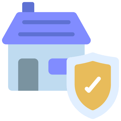 Home insurance shield real estate safety icon