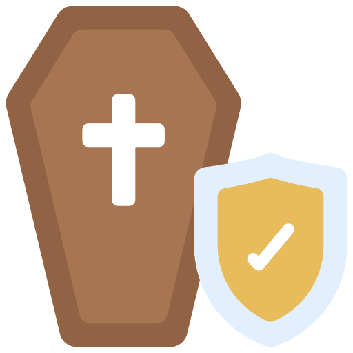 Life insurance security funeral tomb icon