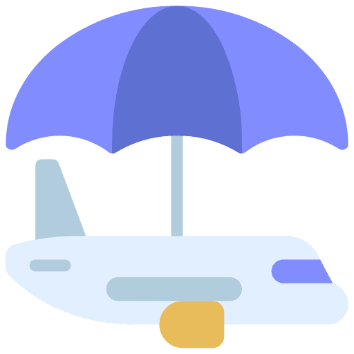 Travel insurance travel insurance plane check icon
