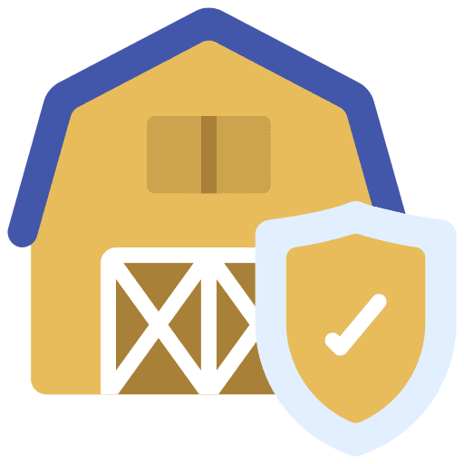 Farmhouse security building barn icon