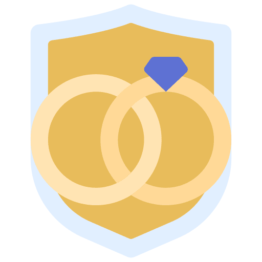 Wedding divorce marriage security icon