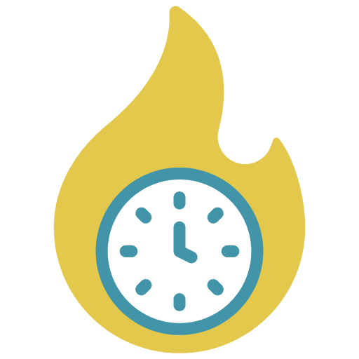 Deadline fire burn time management icon