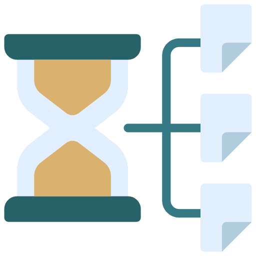 Pending tasks file time and date timer icon
