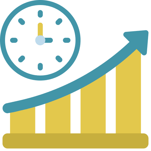 Productivity timetable bar chart time and date icon