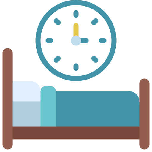 Bed time rest wellness clock icon