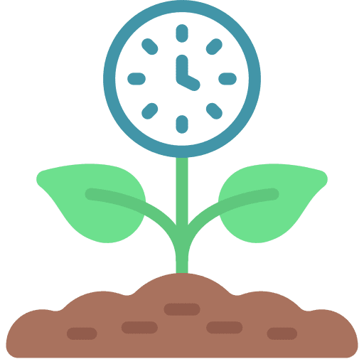 Growth clock plant grow icon
