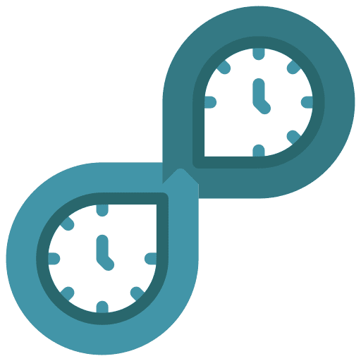Loop time and date loop time icon