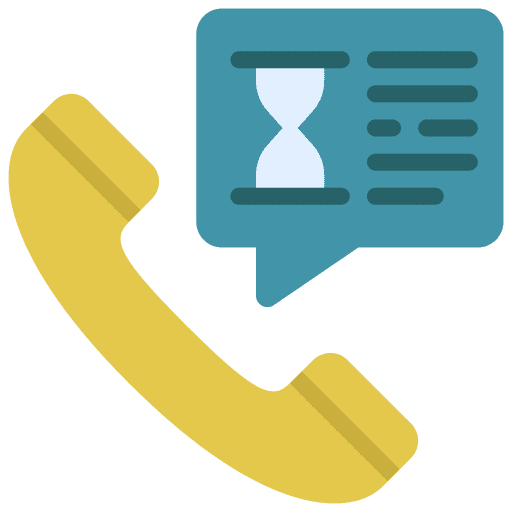 Phone call communications time management clock icon