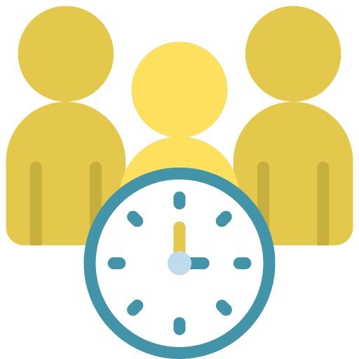 Team management time team management clock icon