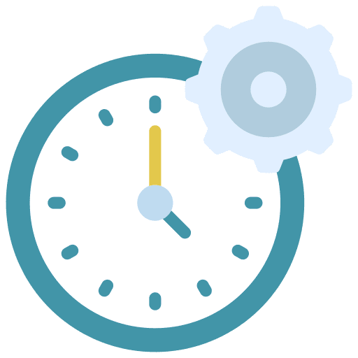 Efficiency gear schedule clock icon