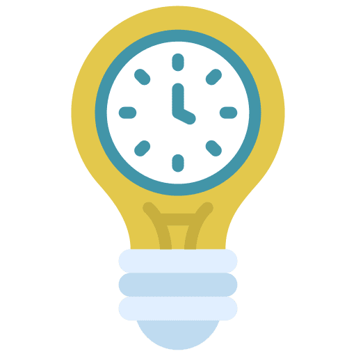 Innovation invention creative thinking clock icon