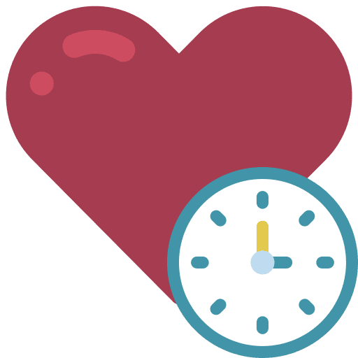 Love time alert alarm clock icon