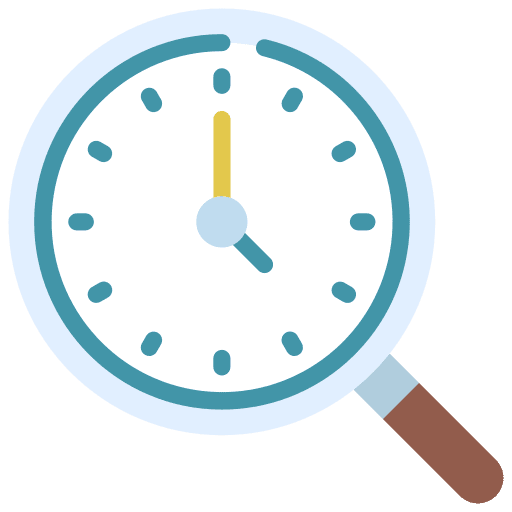 Magnifier clock time management time and date icon