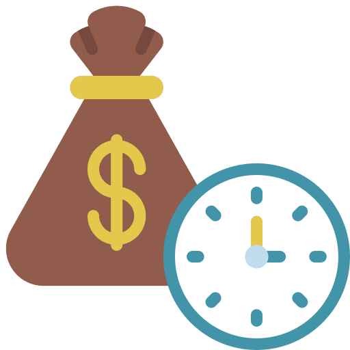 Time is money commerce time and date clock icon