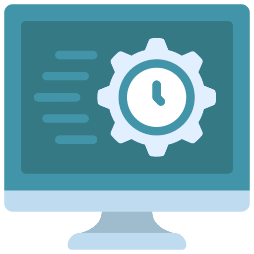 Time management clock screen time and date icon