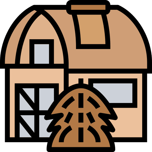 Barn ranch farming and gardening farming icon