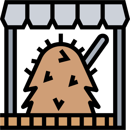 Haystack wheelbarrow bale stalk icon