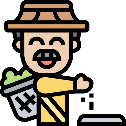Sowing seeds harvest cultivator plantation icon