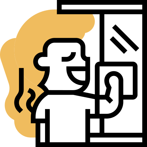 Clean window housekeeping glass people icon