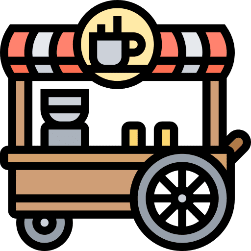 Coffee shop transportation stand food and restaurant icon