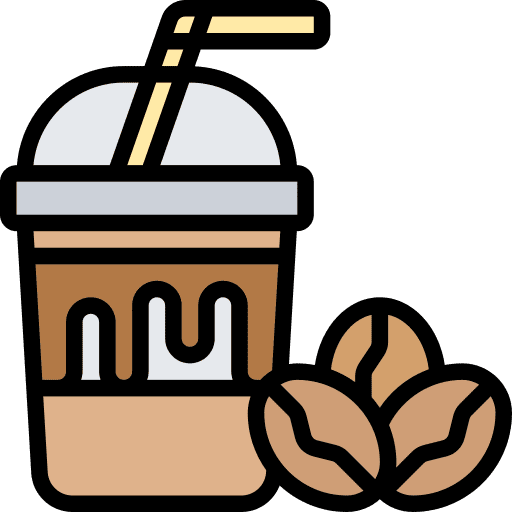Latte macchiato caffeine breakfast food and restaurant icon