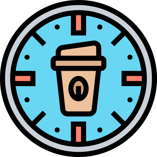 Coffee time clock coffee time coffee break icon Coffee time clock coffee time coffee break icon