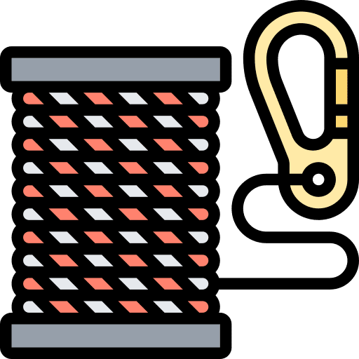 Rope construction and tools string hiking icon