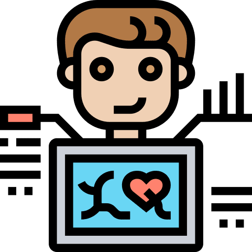 Biochemical user research man icon Biochemical user research man icon
