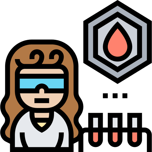 Blood test woman covid test test tube icon Blood test woman covid test test tube icon