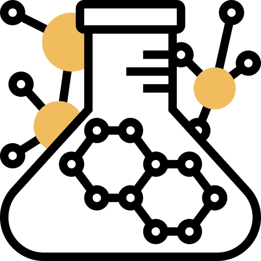 Biochemistry flask laboratory science icon