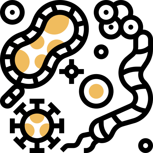 Microbiology cells disease bacteria icon