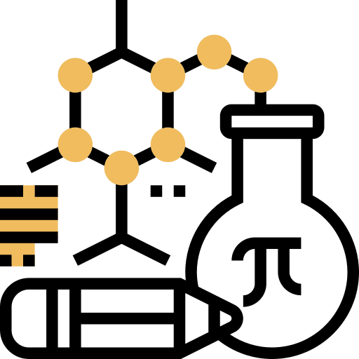 Scientific scientific pencil formula icon